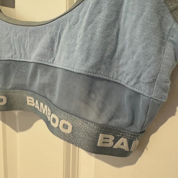 Light Blue Bamboo Banded‎ Mesh Lounge Bra - Size Small - Picture 2 of 4